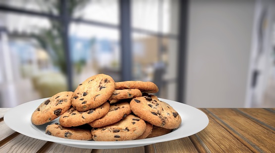 Plate of Chocolate Chip Cookies