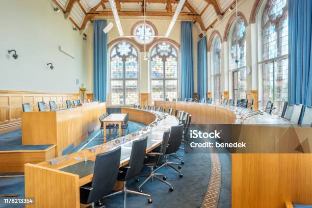 City Council Chamber In Guildhall Of Derry Northern Ireland Uk Stock Photo - Download Image Now