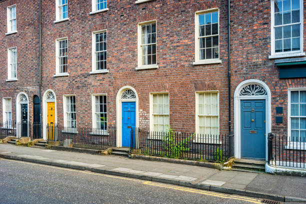Georgian architecture in downtown Belfast Northern Ireland UK Stock photograph of Georgian architecture in downtown Belfast Northern Ireland, United Kingdom northern ireland photos stock pictures, royalty-free photos & images
