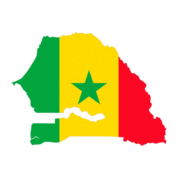 Senegal Map Senegal Map senegal flag stock pictures, royalty-free photos & images