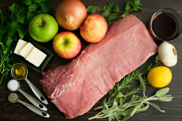 istock Roasted Pork Loin with Apples and Herbs Ingredients 1178219527