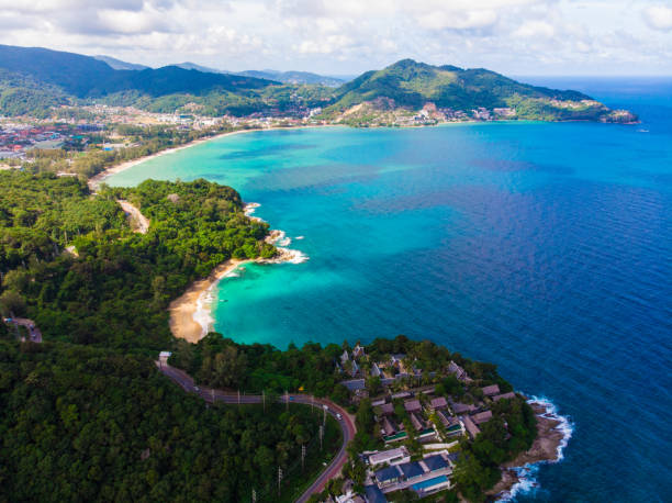 istock Tropical forest on sea island beach aerial view 1178228067