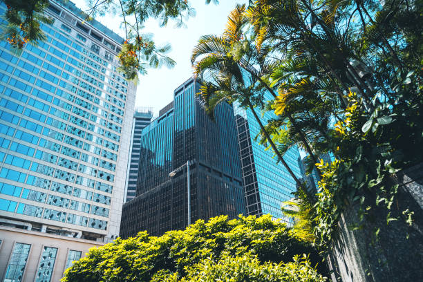 istock Modern office building close up in Hong Kong 1178230175