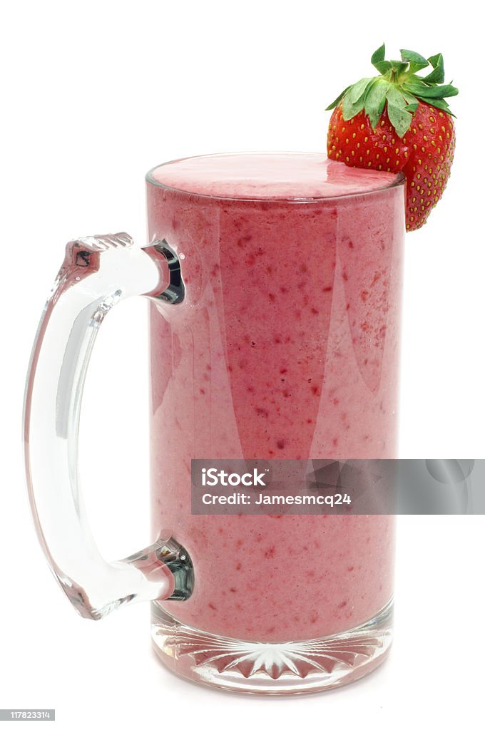 Strawberry Smoothie  Beer Glass Stock Photo