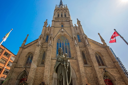 Toronto Saint Michael Cathedral Basilica, a large and historic Romanesque Revival Presbyterian church in downtown Toronto