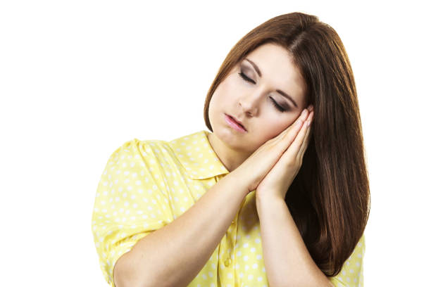 istock Sleepy calm woman gesturing 1178241410
