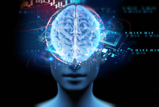istock 3d illustration of virtual human on technology background. 1178245788