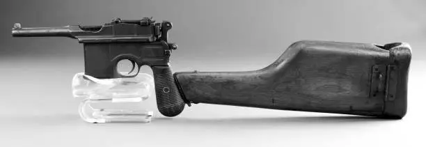 Photo of Antique Broomhandle Pistol.