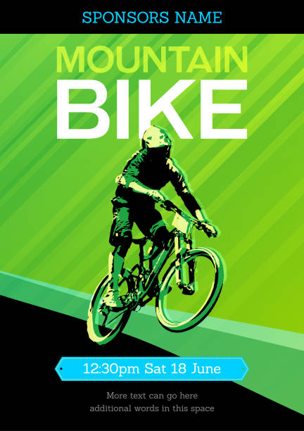 ilustrações, clipart, desenhos animados e ícones de poster da bicicleta de montanha - x games