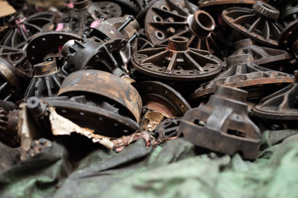 istock Old engine parts, steel and used car parts, for engineering. Selective focus. 1178252937