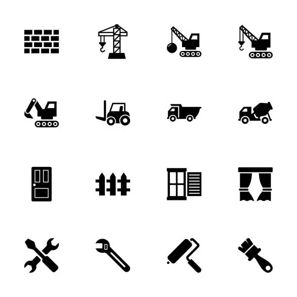 Vector illustration of Construction Icons