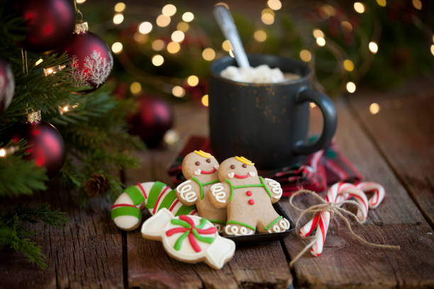 istock Christmas gingerbread cookies and hot chocolate 1178259233