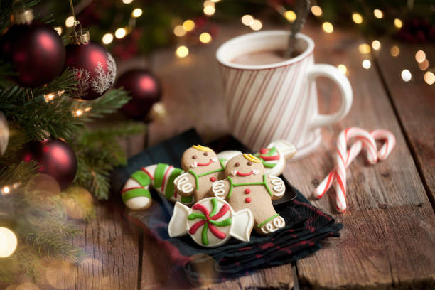 istock Christmas gingerbread cookies and hot chocolate 1178259247