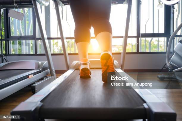 Workout 1 Stock Photo - Download Image Now - Overweight, Exercising, Treadmill