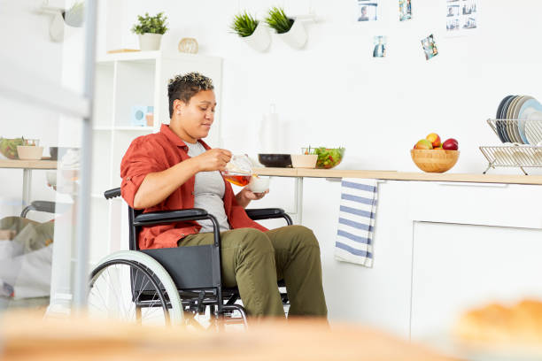 istock Disabled woman enjoying the tea 1178266469