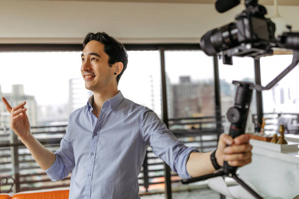 istock Businessman filming a vlog 1178270517