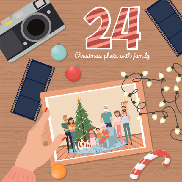 karácsonyi adventi naptár, 24. nap. - december 24 témájú stock illusztrációk