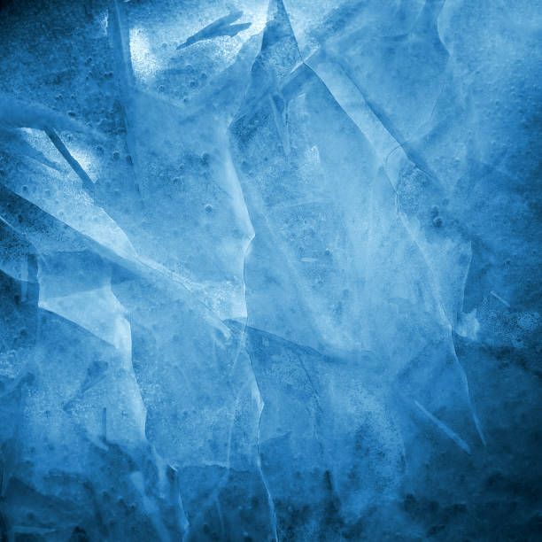 얼음 질감이 깨진. 겨울 서리가 내린 날씨 개념 - ice crystal textured ice winter 뉴스 사진 이미지