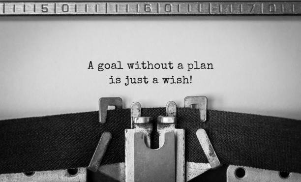 istock Text A goal without a plan is just a wish typed on retro typewriter 1178278969