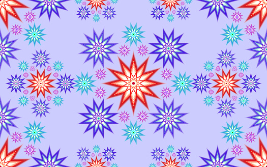 Abstract geometric seamless floral pattern - Ornament of flowers or twelve-pointed stars - mandalas.