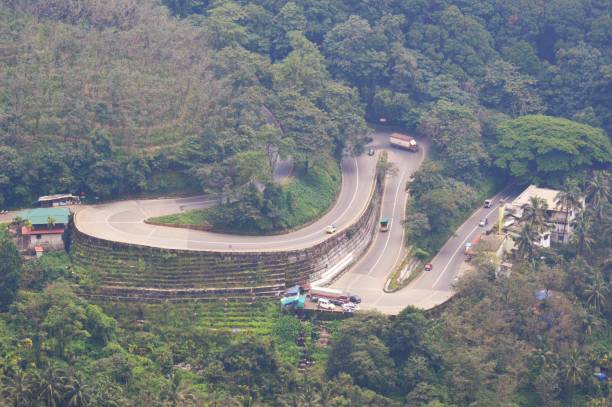 Wayanad hair pin bend view, Kerala, India