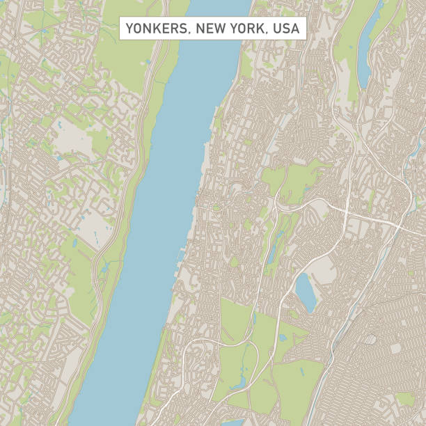 ilustraciones, imágenes clip art, dibujos animados e iconos de stock de yonkers new york us city street mapa - yonkers