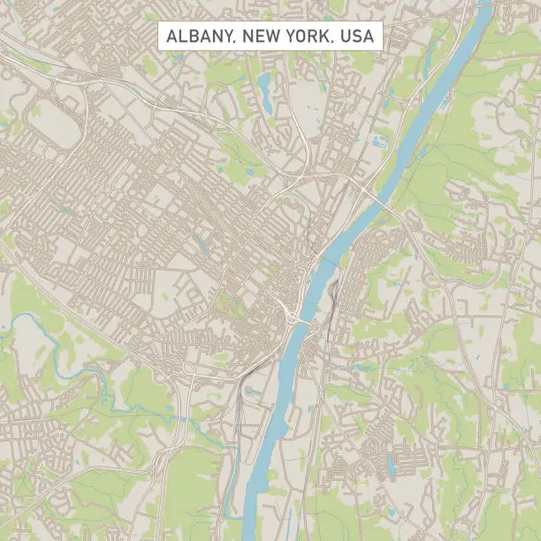 Vector illustration of Albany New York US City Street Map