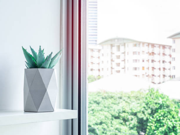 istock Concrete pot. Modern geometric concrete planter. 1178290371