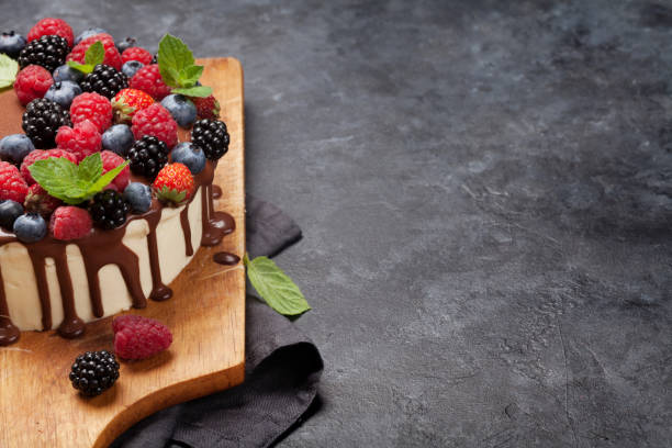 istock Cheesecake with berries and chocolate 1178291424