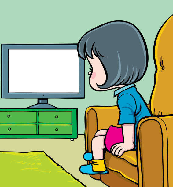 istock The little girl is watching a tv 1178292601