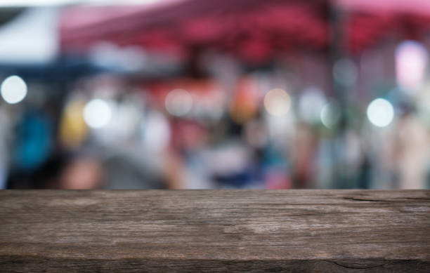 istock Wood Table Top in Blur Background room interior with empty copy space. 1178293006