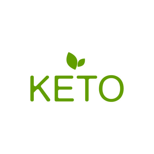 Keto inscription with leaf. Diet Keto inscription with leaf. Diet. Vector eps10 ketogenic diet illustrations stock illustrations