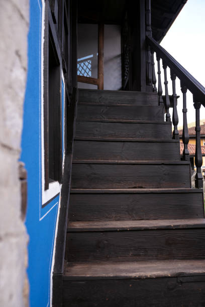 istock Old wooden stairs. Closeup 1178301913