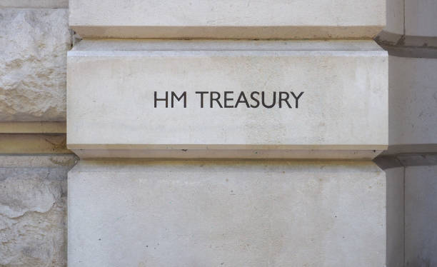 HM Treasury sign in London HMRC (Her Majesty Treasury) sign in London, UK hm government stock pictures, royalty-free photos & images