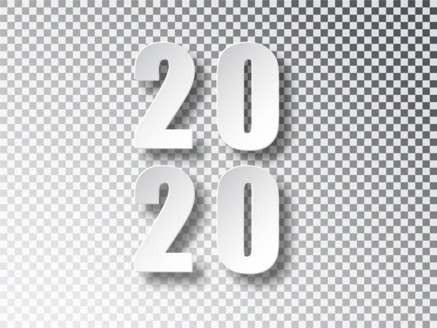 istock 2020 Happy new year creative design background template for greeting card. 2020 new year numbers isolated on transparent background. 1178305685