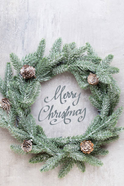 istock Christmas wreath. Christmas decorations on white background. Flat lay, top view 1178305951