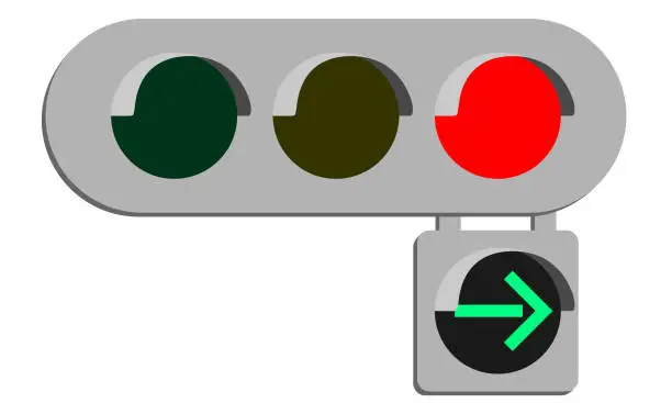 Vector illustration of Illustration of arrow traffic light