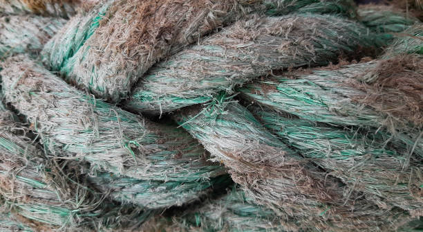 istock Blue-green ship rope, close-up, steamship 1178308975