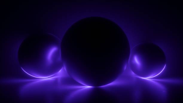istock 3d render, abstract blue neon background, glowing balls, ultraviolet light 1178310999