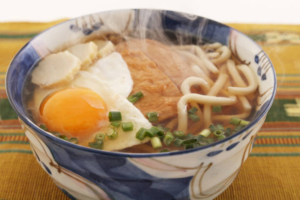 Delicious udon noodles in a bowl