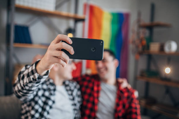 istock Gay couple taking selfie 1178317699