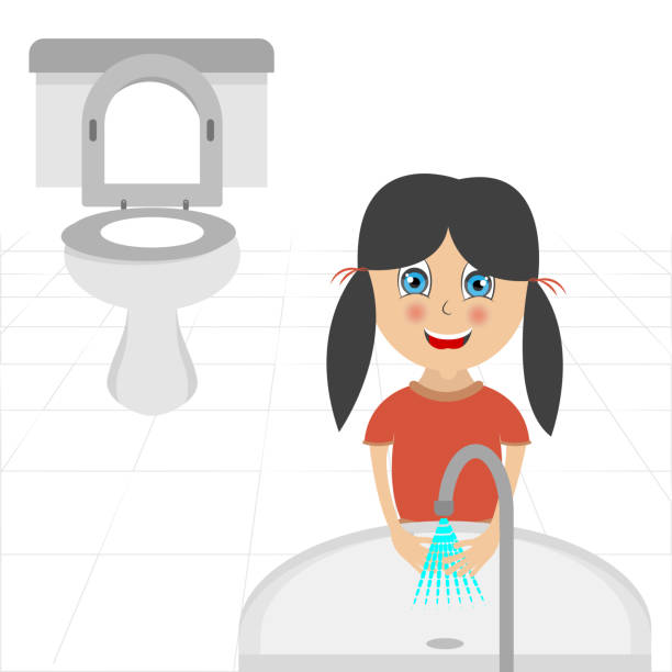 ilustraciones, imágenes clip art, dibujos animados e iconos de stock de lavarse las manos - women bathtub bathroom water