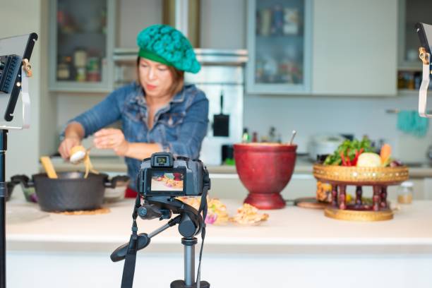 istock Chef filming a cooking video 1178321631