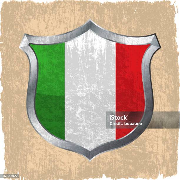Italienische Flagge Auf Lizenzfreie Vektor Hintergrund Stock Vektor Art und mehr Bilder von Altertümlich