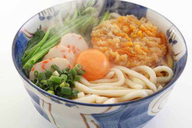 Delicious udon noodles in a bowl