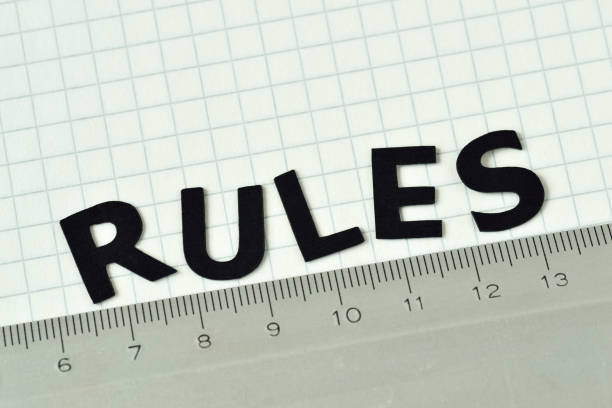 istock The written Rules with ruler on white squared paper - Concept of follow the rules 1178330266