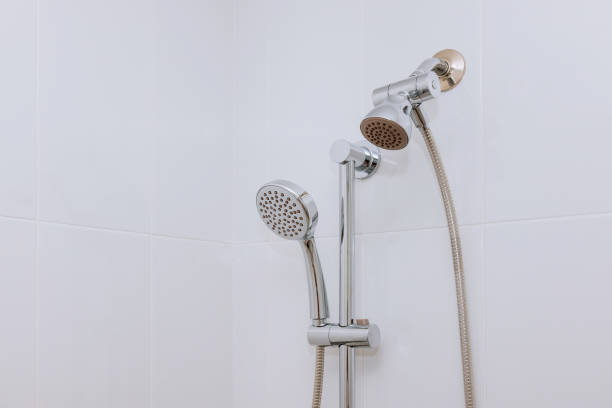 istock Contemporary bathroom with shower heads 1178333269