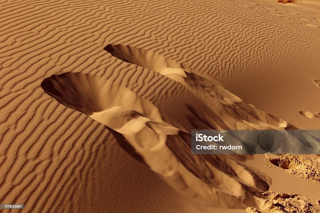 Dunes de sable avec un pied géant - Photo de Activité libre de droits