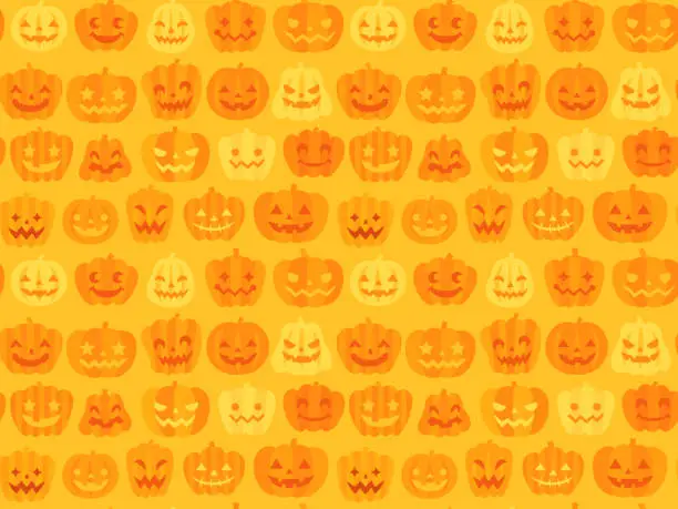Vector illustration of Seamless halloween pattern background (Jack O’ Lantern)