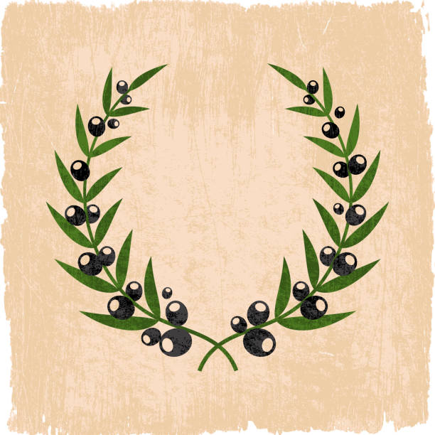 оливковая ветвь венок на роялти-фри векторные фон - 4684 stock illustrations